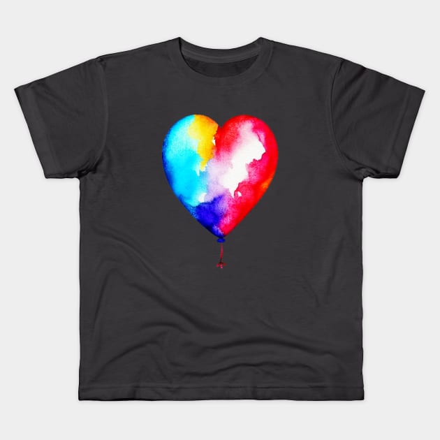 Balloon heart Kids T-Shirt by lakokakr